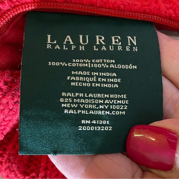 Ralph Lauren red throw pillow 16x17 - Picture 5 of 8